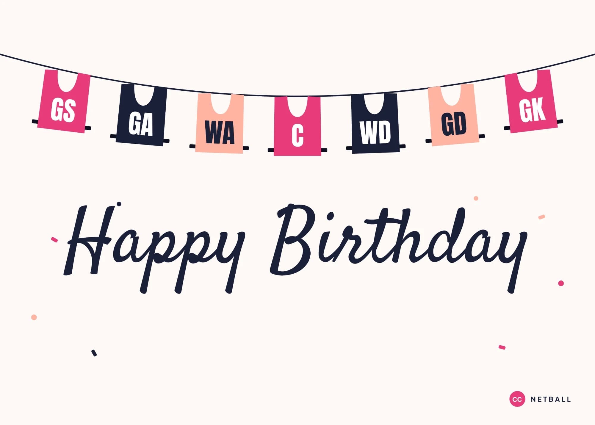 Netball Birthday Cards (pk10)